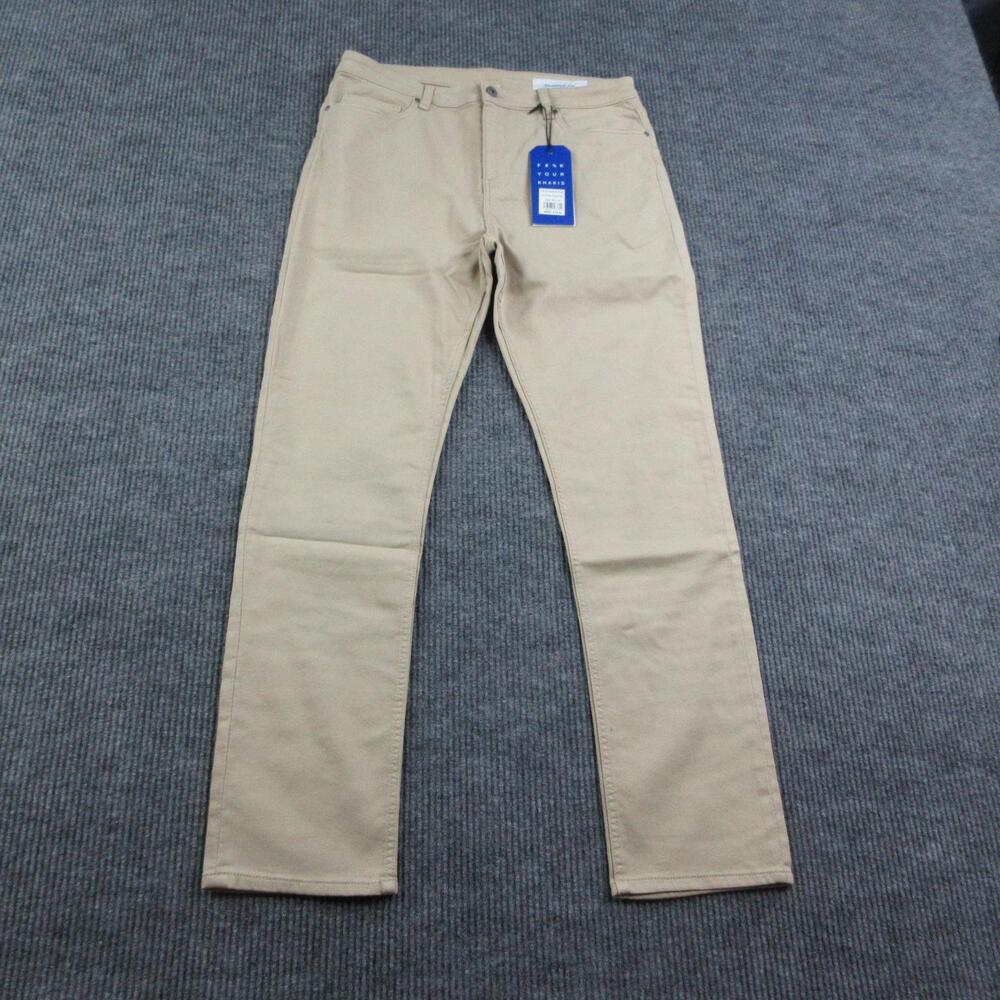 The Perfect Jean Pants Mens 36x36 Beige Slim Thick Tapered Canvas 34x34* NWT